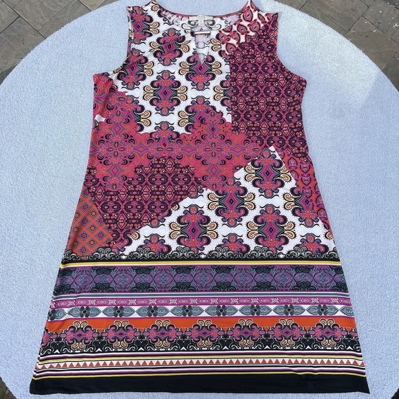 Haani Sleeveless Multi Pattern Stretchy Mini Dress Size PXL - Picture 7 of 10